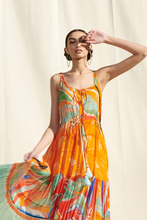 Crinkled Chiffon Dress