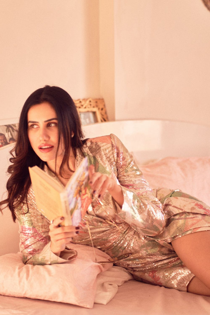 Sonnalli Seygall - Tropical leaf mini dress