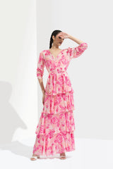 Sakura tiered maxi dress