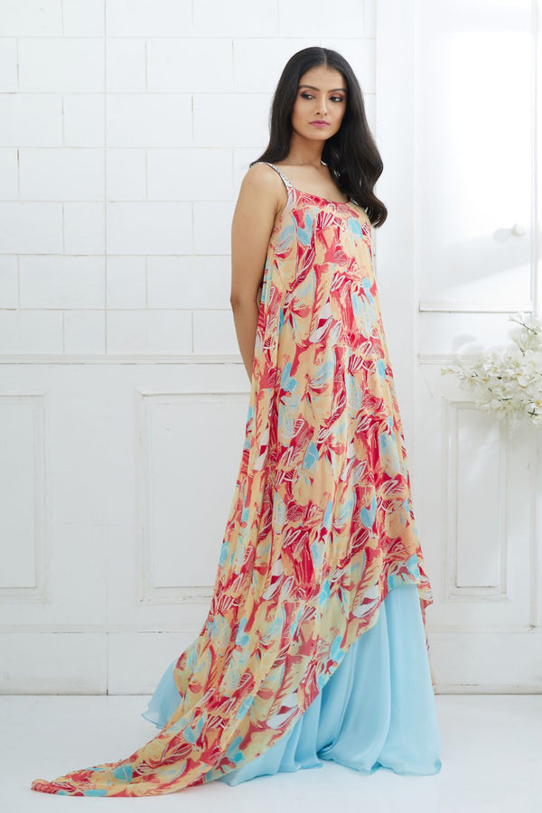 Printed Asymmetric Tunic Set