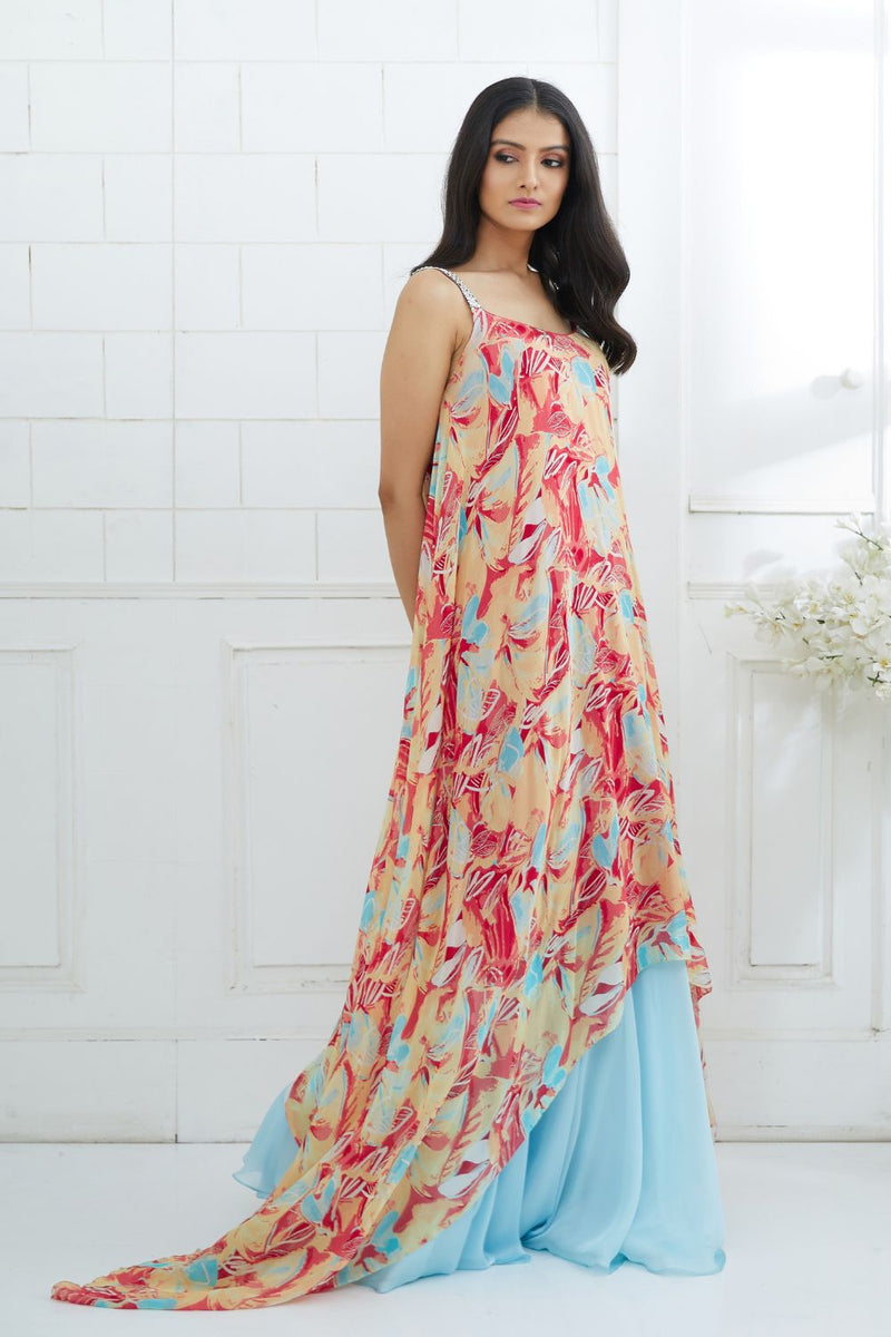 Printed Asymmetric Tunic Set