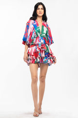Red tiered mini dress