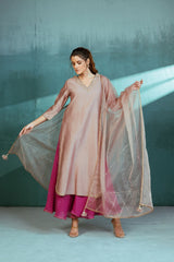 Rosy Chanderi Kurta Sharara Set