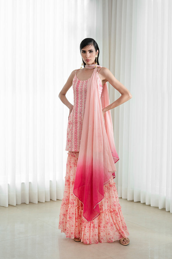 Sharara set with printed kurta