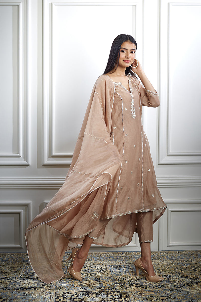 Nude Aari Embroidered Kurta Set