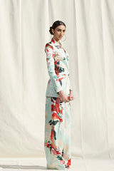 Satin Printed Pant Suit