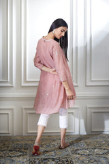 Dusty Pink Aari Embroidred Tunic Set
