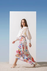 Satin multi overlap dress
