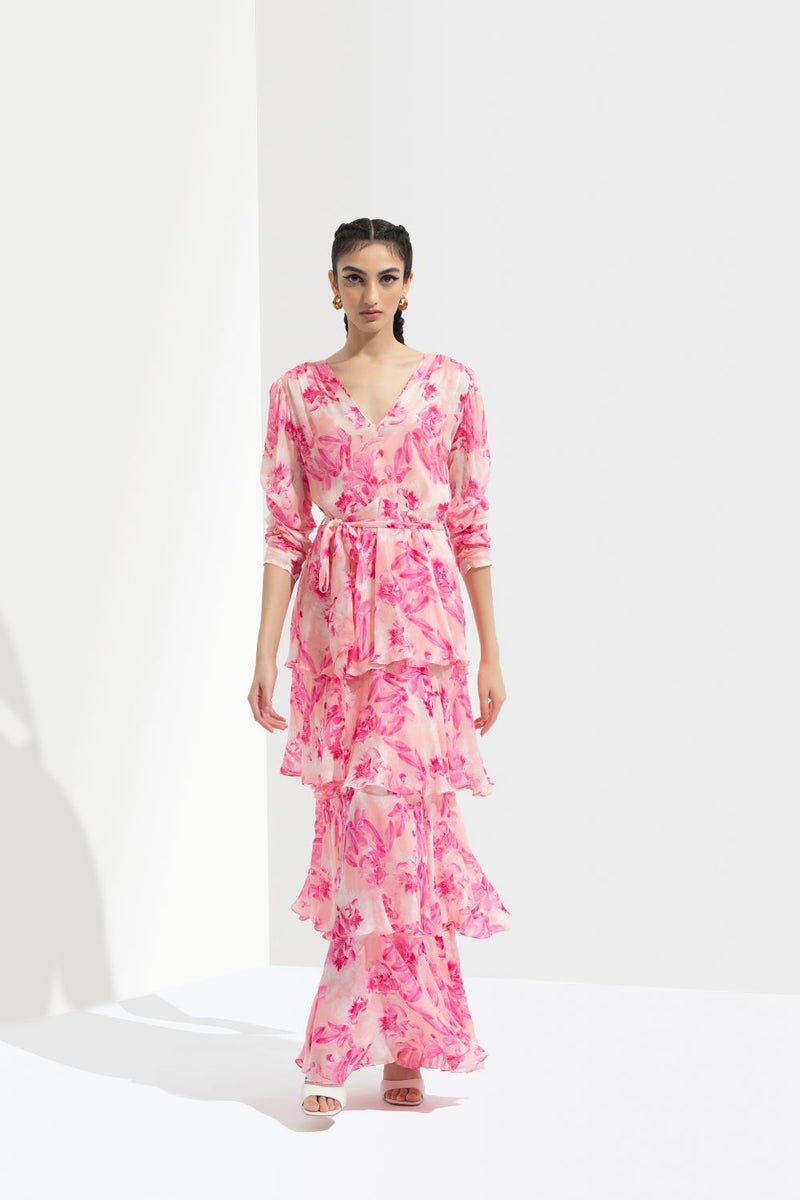 Sakura tiered maxi dress