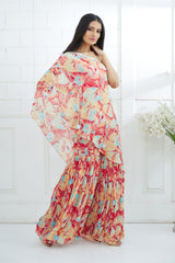 One Shoulder Printed Top With Sharara