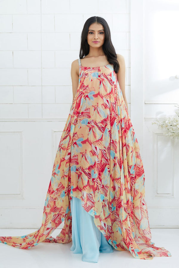 Printed Asymmetric Tunic Set