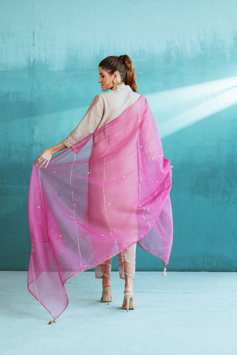Rosy Chanderi Kurta Salwar Set