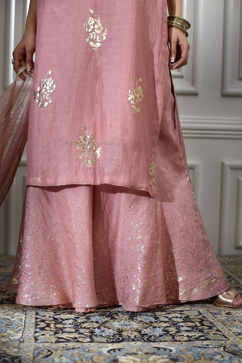 Dusty Pink Kurta Sharara Set