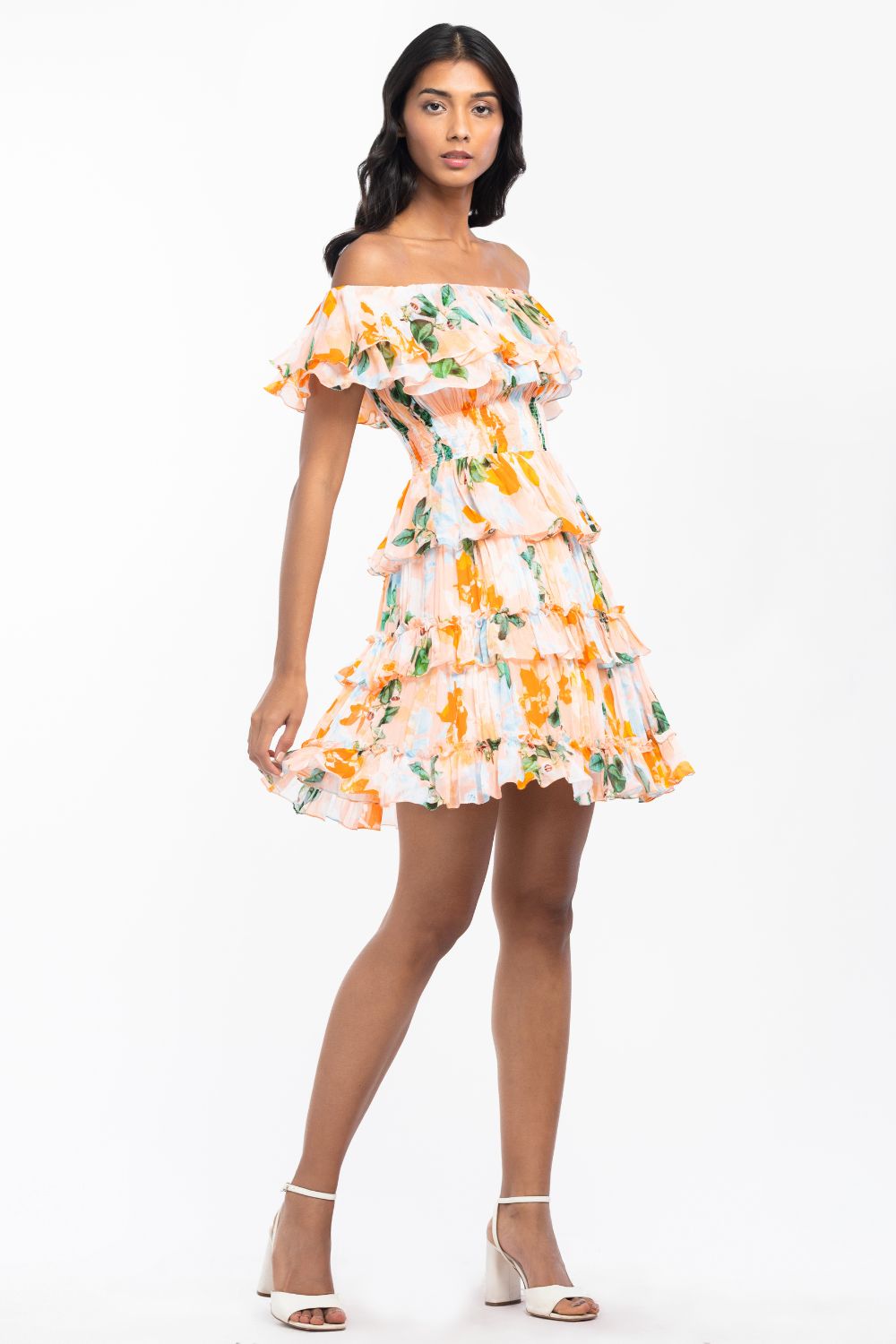 Chiffon Printed Short Dress