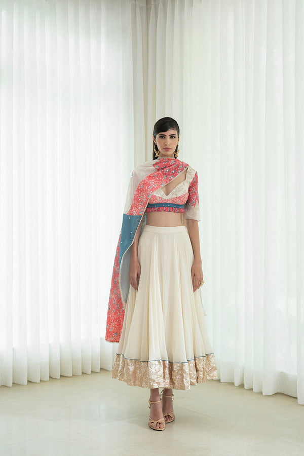 Printed Patchwork Lehnga Set