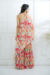 One Shoulder Printed Top With Sharara