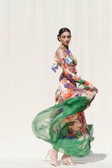 Skirts With Smocking On Its Waist Paired With A Halter Crop Top