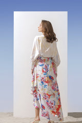 Satin multi overlap dress