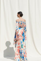 Drape Skirt With Off shoulder Top