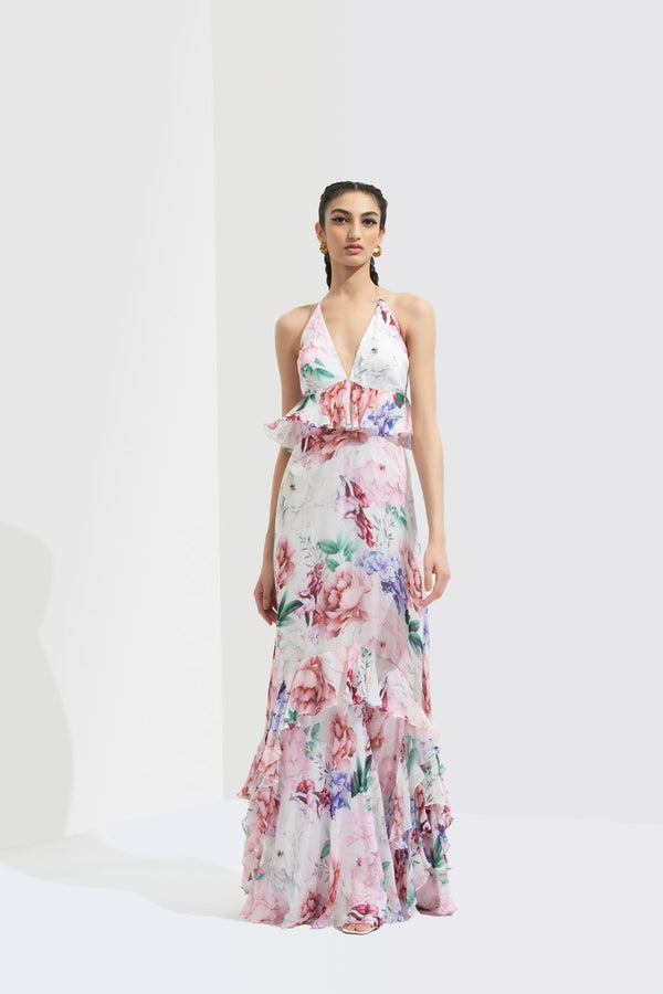 Iris Printed Long Dress