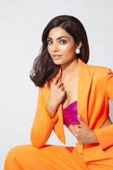 Divita Rai - Solid orange pant suit set