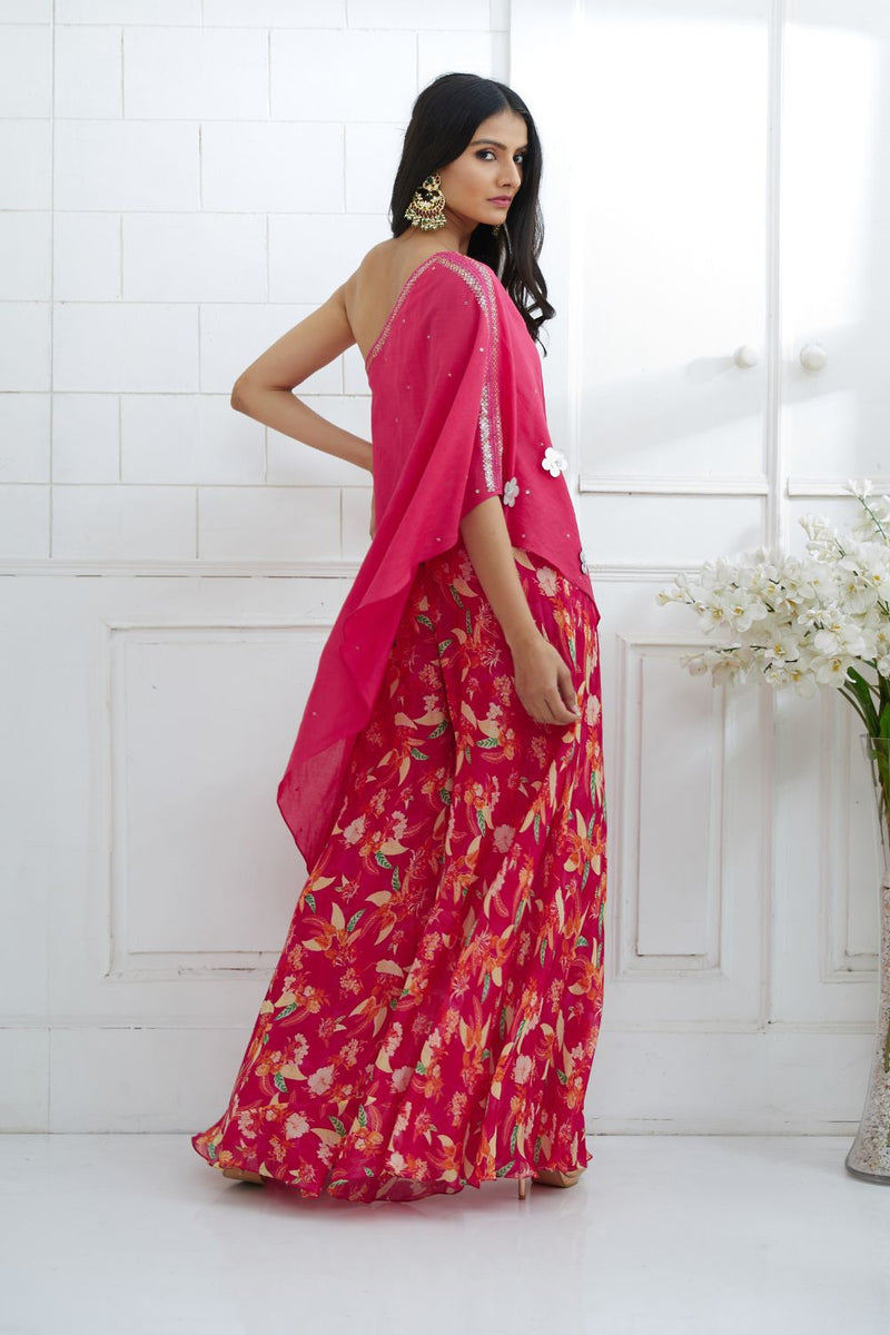 D.fuchsia A-symmetric Tunic Set