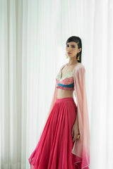Printed Patchwork Lehnga Set