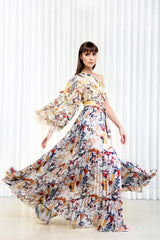 Autumn leaves brasso pleated dress