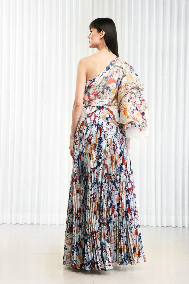 Autumn leaves brasso pleated dress