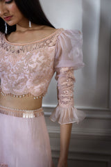 Soft Peach Dori Embroidered Lehenga Set