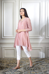 Dusty Pink Aari Embroidred Tunic Set