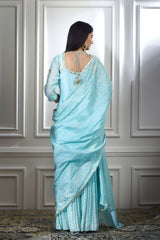 Aqua foil printed kurta Set