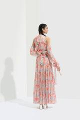 Rabenda Printed Long Dress With Side Slit