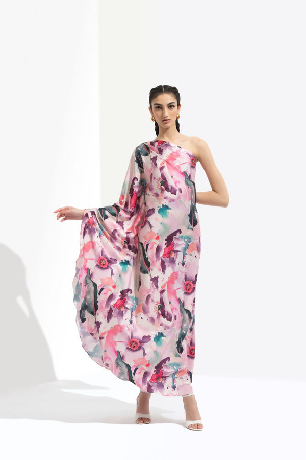 Azalea Printed One Off Shoulder Kaftan