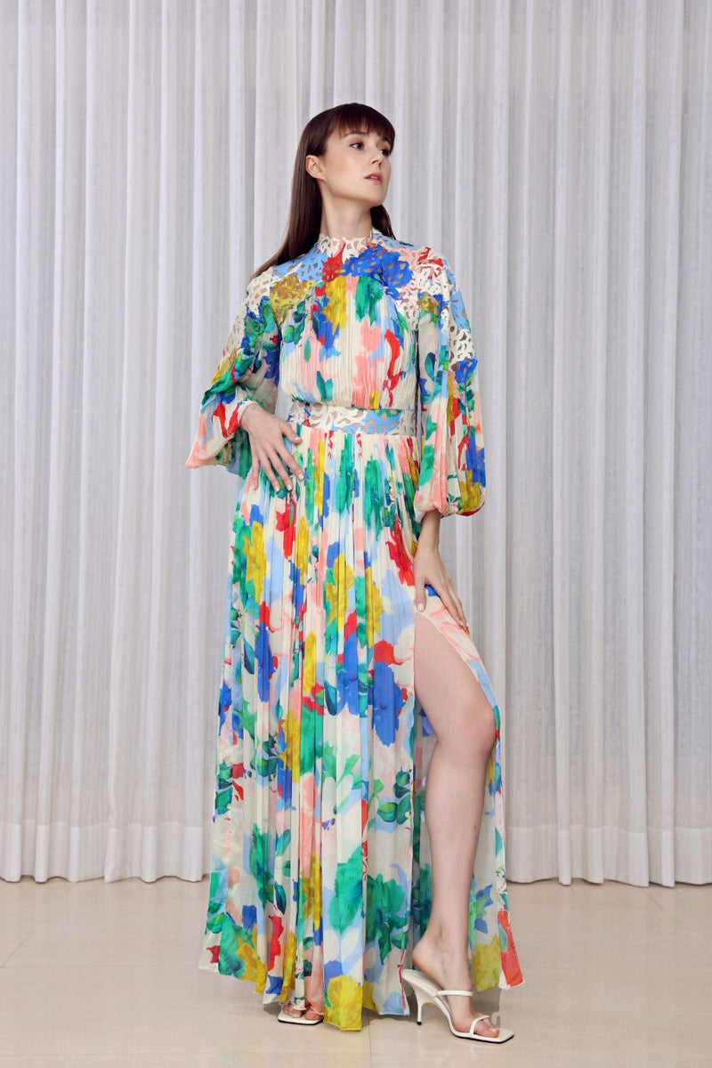Hibiscus lazer maxi dress