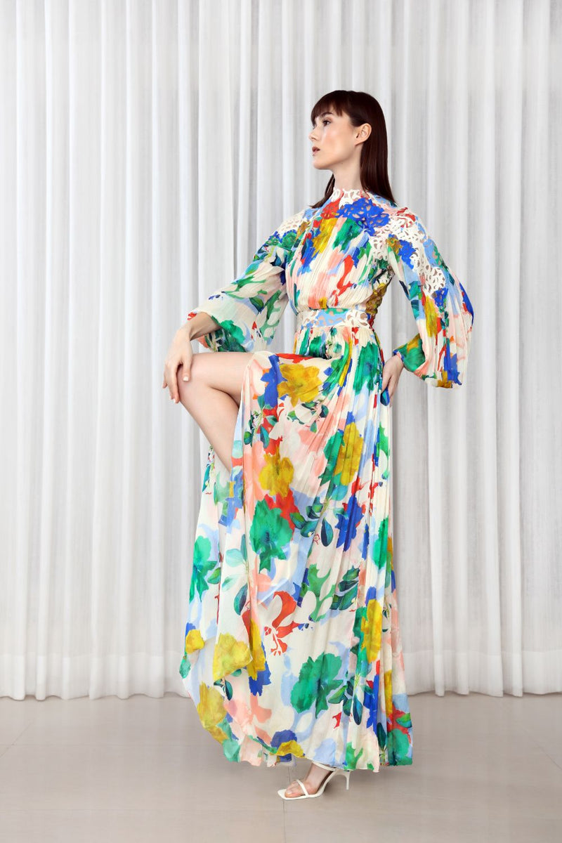 Hibiscus lazer maxi dress