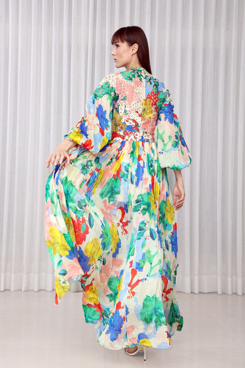 Hibiscus lazer maxi dress