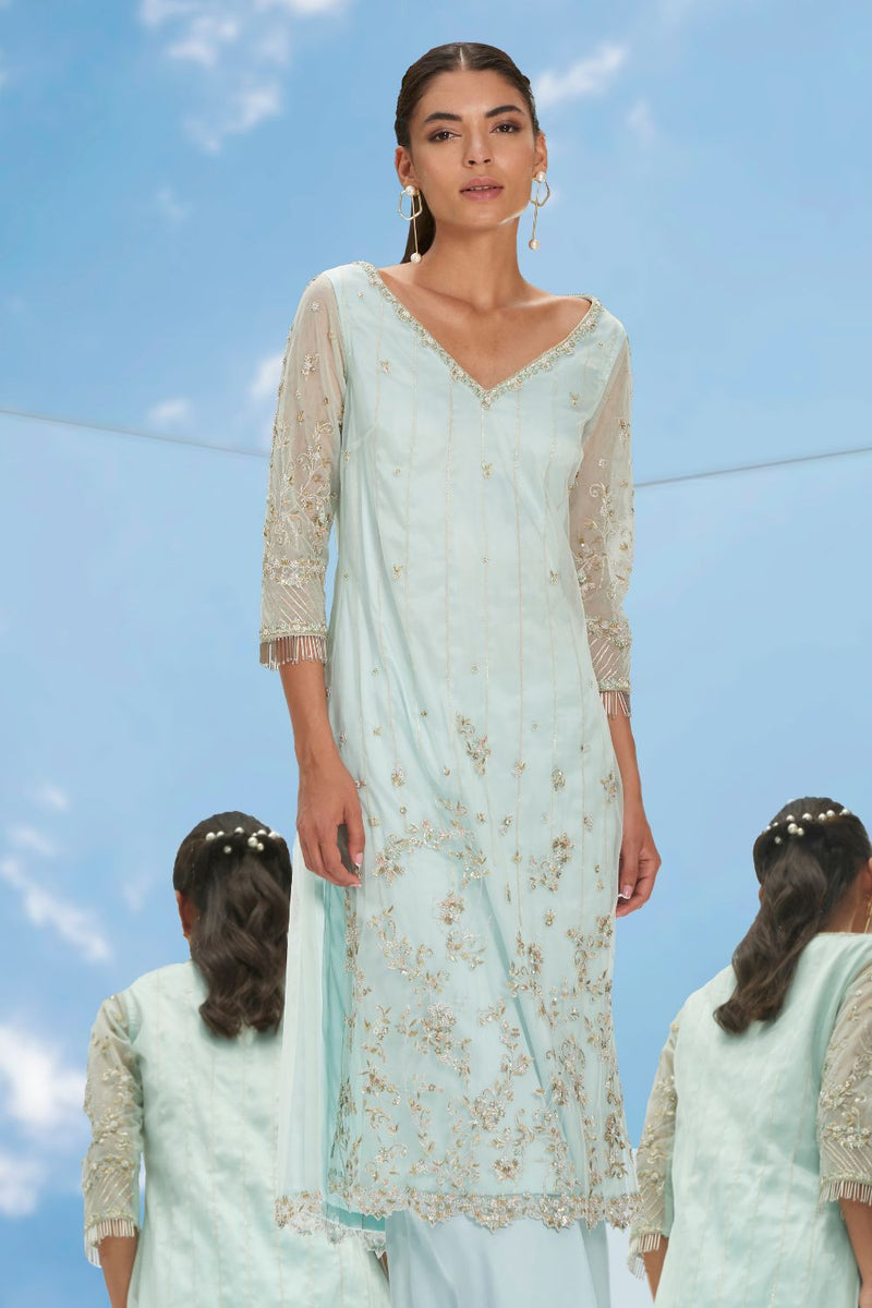 Metallic garden kurta