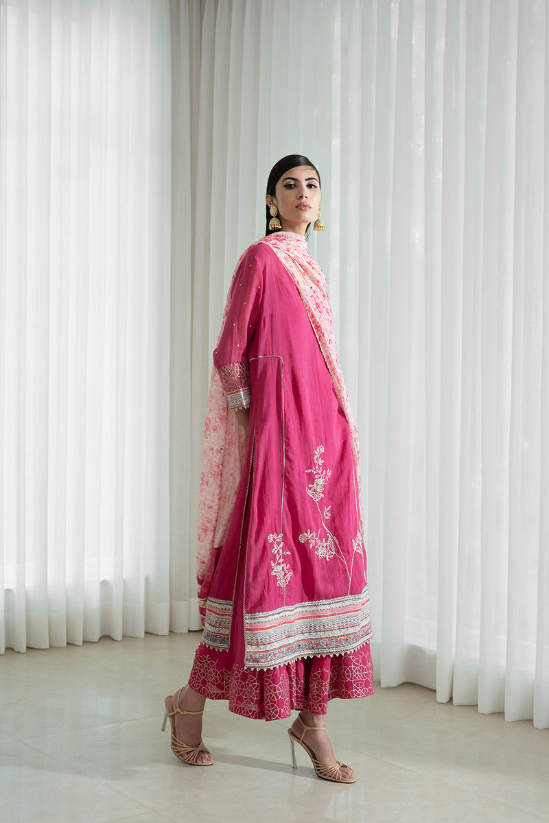 Kurta And Sharara Paired Printed Dupatta