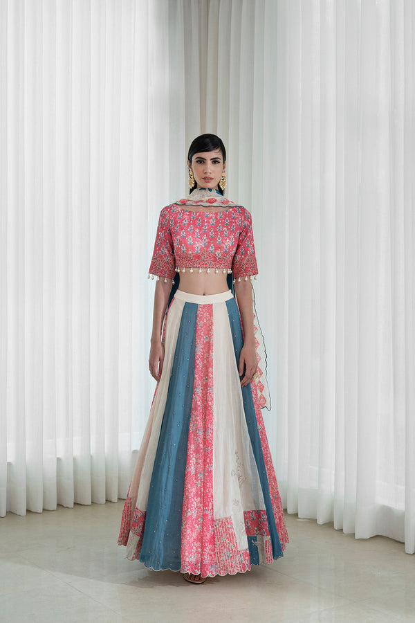 Printed Patchwork Lehnga Set