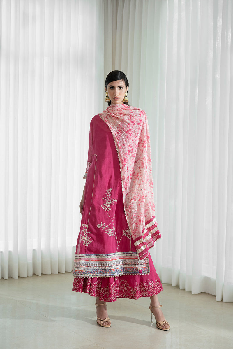 Kurta And Sharara Paired Printed Dupatta