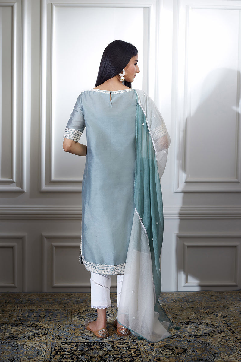 Green Dori Embroidered Kurta Set