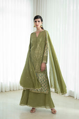 Kurta-sharara set with  foil dupatta
