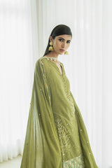 Kurta-sharara set with  foil dupatta