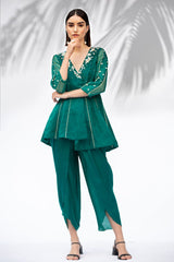Emerald Green Tunic With Dhoti