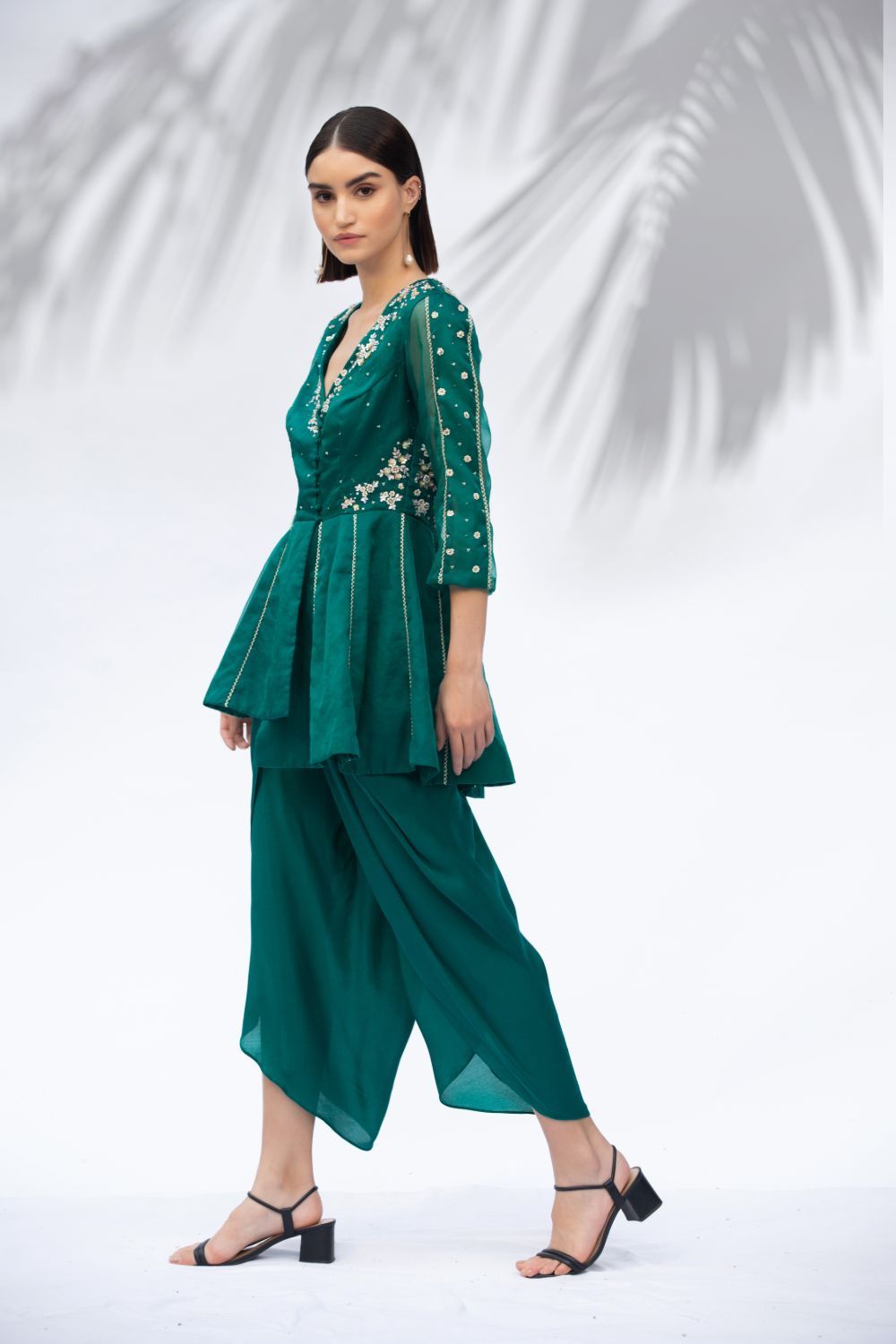 Emerald Green Tunic With Dhoti