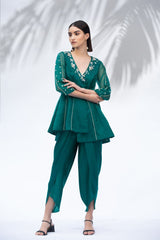 Emerald Green Tunic With Dhoti