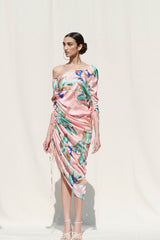 Side Gather One Shoulder Dress