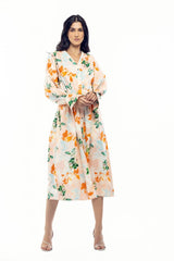 Cotton Poplin Printed Shirt Dress