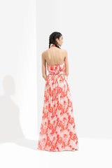 Mirrai Printed Low Neckline Jumpsuit
